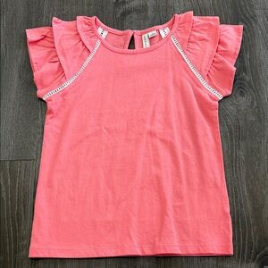 Janie and Jack Coral Ruffle Sleeve Tee